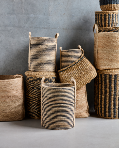 House Doctor Aufbewahrungskörbe DUNGI schwarz natur...