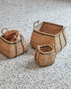 House Doctor Aufbewahrungskörbe LAINE natur schwarz...