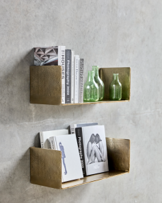 House Doctor Wandablage BOXIE goldfarben | 50x18x16cm