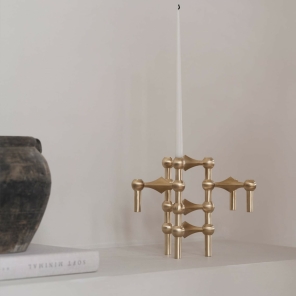 STOFF Nagel Kerzenhalter gebürstetes Messing