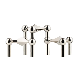 STOFF Nagel Kerzenhalter Set mit 3 Stück chrom