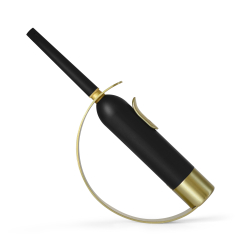 Solstickan Tischfeuerzeug ELDKLINGA schwarz gold | 9,5x24cm