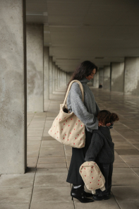 Studio Noos Tasche TEDDY HEARTS MOM-BAG ecru rot | 58x42cm