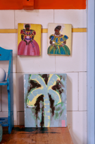 HKliving Bild PALMATE Pocket exhibit mint | 16x20x4cm