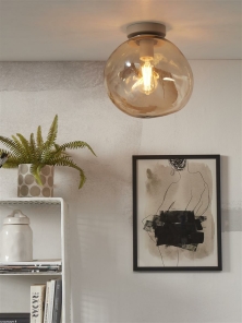 Its about RoMi Deckenlampe HELSINKI Bernstein | 26x26x28cm