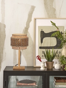 Good&Mojo Tischlampe BHUTAN braun | 22x22x40cm