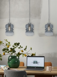 Its about RoMi Hängelampe VERONA grau | 15x15x30cm