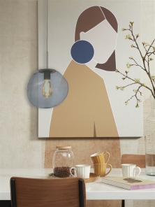 Its about RoMi Hängelampe HELSINKI grau | 26x26x37,5cm