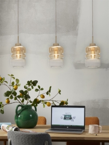 Its about RoMi Hängelampe VERONA braun | 15x15x30cm