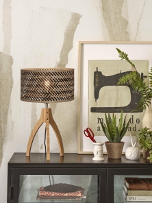 Good&Mojo Tischlampe JAVA braun | 20x20x40cm