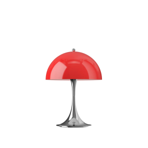 Louis Poulsen Tischleuchte PANTHELLA 250 CHROME OPAL RED...