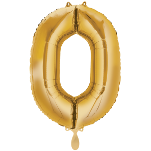 Ballon XL Zahl 0 90cm Gold