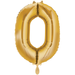 Ballon XL Zahl 0 90cm Gold