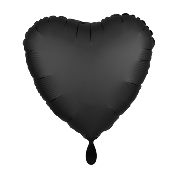 Ballon HERZ schwarz matt Folienballon