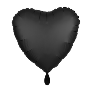 Ballon HERZ schwarz matt Folienballon